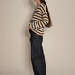 Lamis Stripe Cotton Sweater, Natural Navy