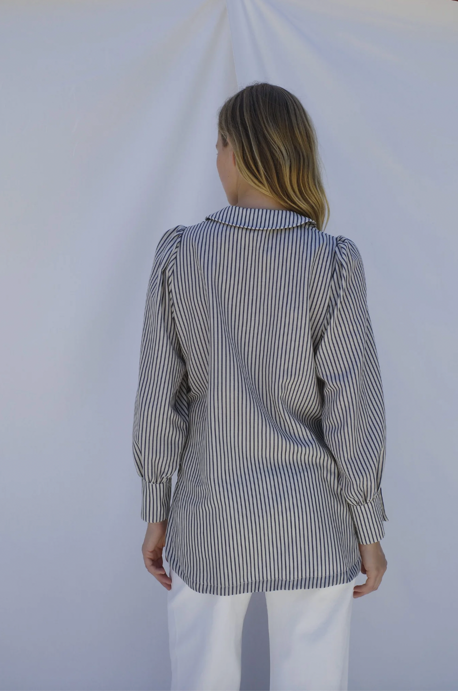 Rayne Blouse, Regatta Navy Stripe