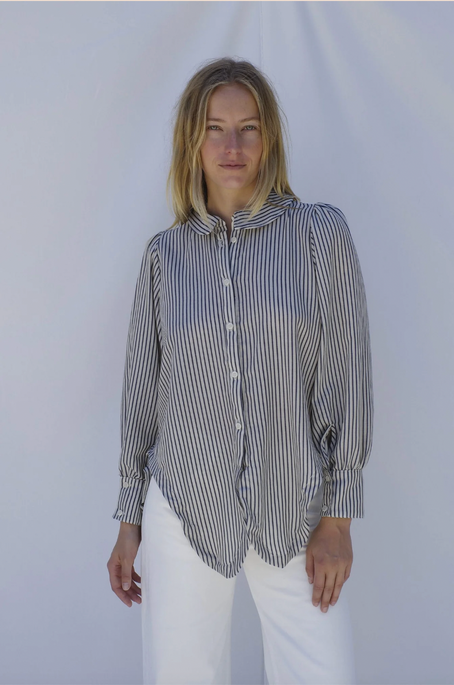 Rayne Blouse, Regatta Navy Stripe