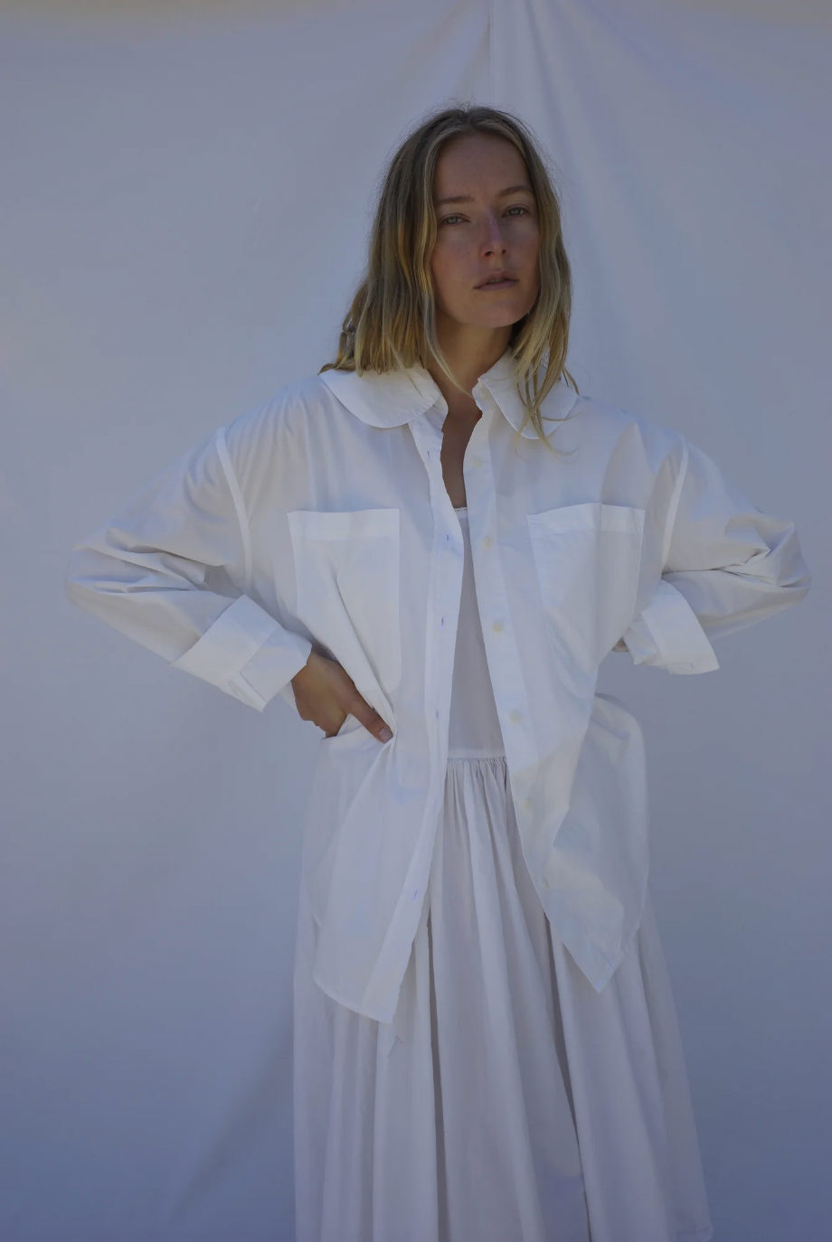 Hollis Oversized Button Down, Salt
