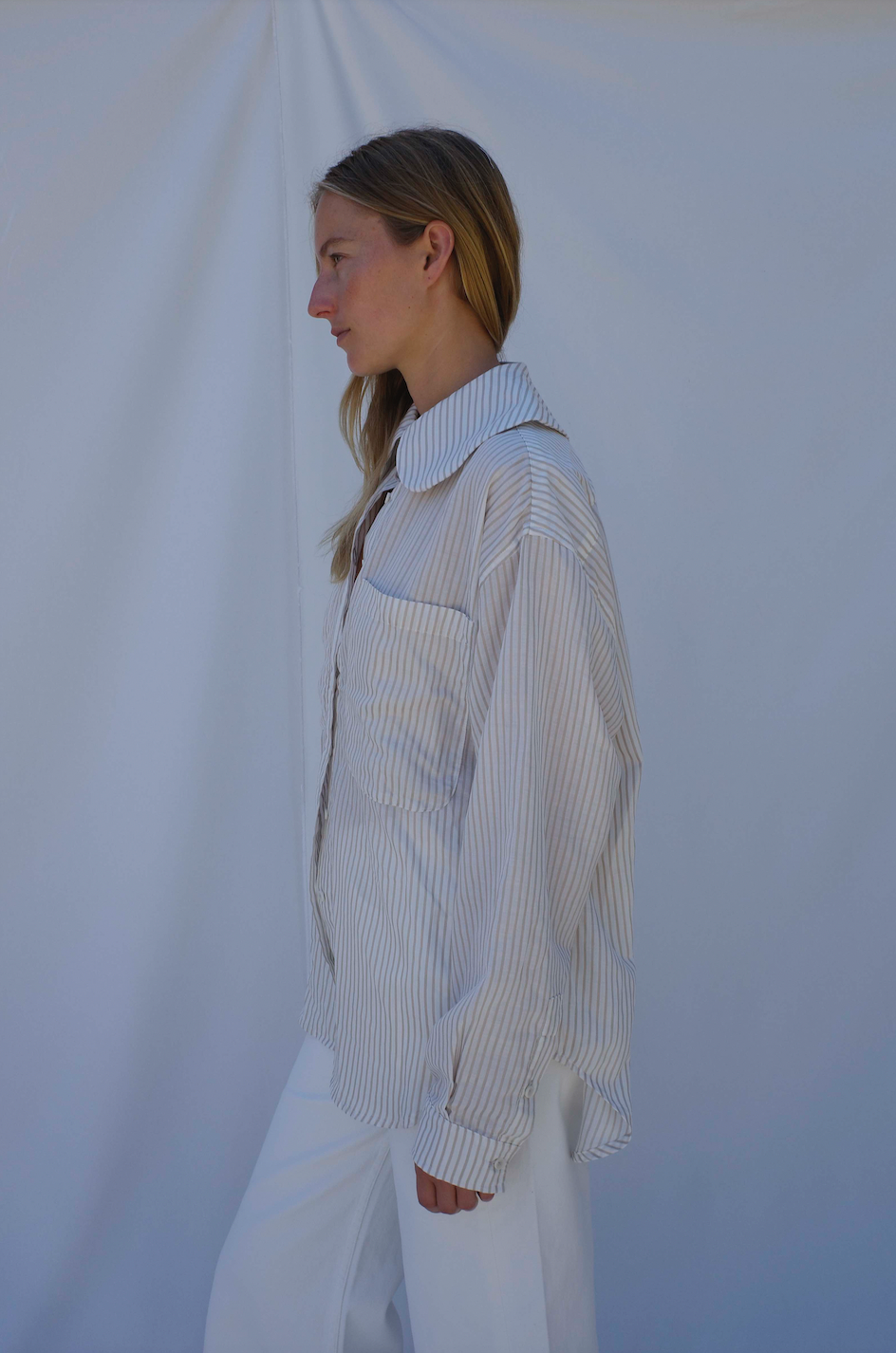 Hollis Oversized Shirt, Regatta Sand Stripe