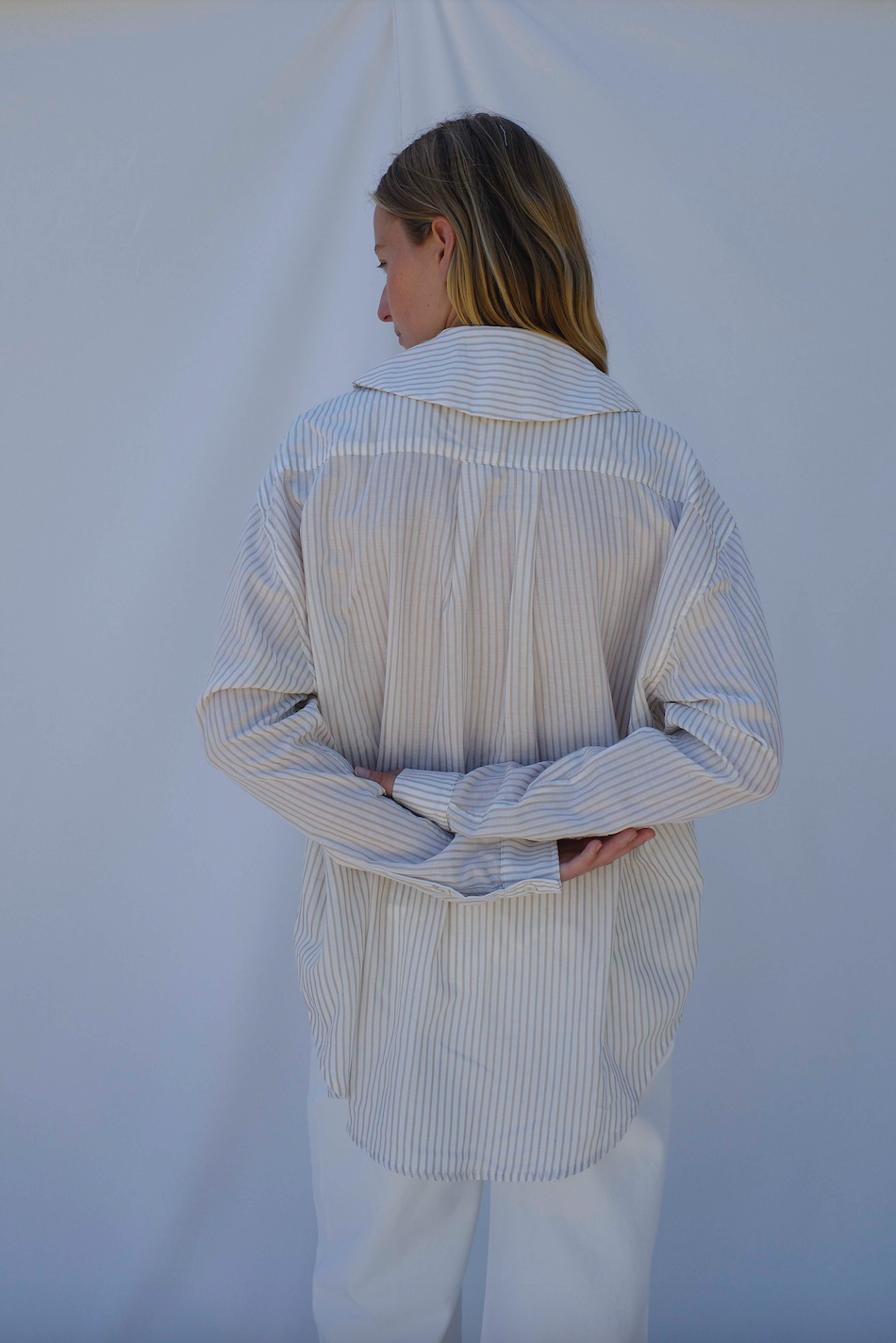 Hollis Oversized Shirt, Regatta Sand Stripe