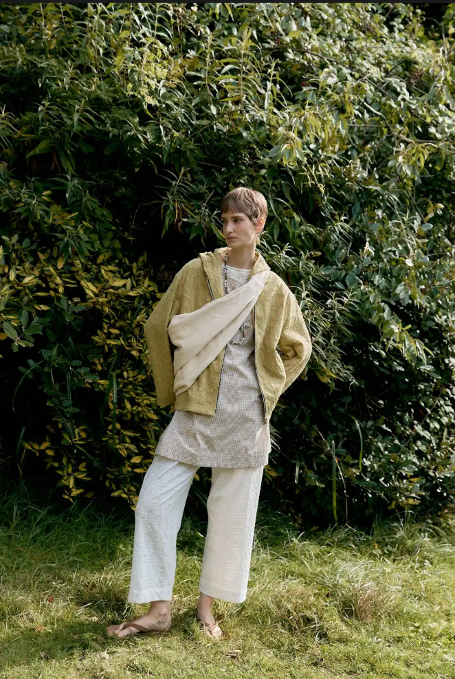 Jacquard Zip Up Hoody, Celery