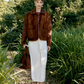 Hair on Hide Leather Ada Jacket, Chestnut