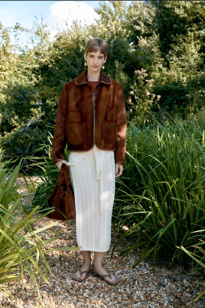 Hair on Hide Leather Ada Jacket, Chestnut