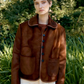 Hair on Hide Leather Ada Jacket, Chestnut