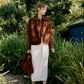 Hair on Hide Leather Ada Jacket, Chestnut