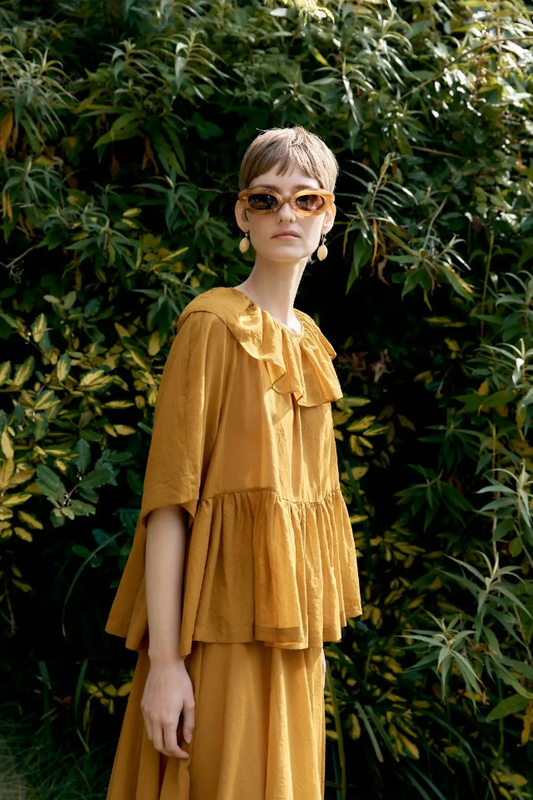 Delilah Frill Top, Mustard