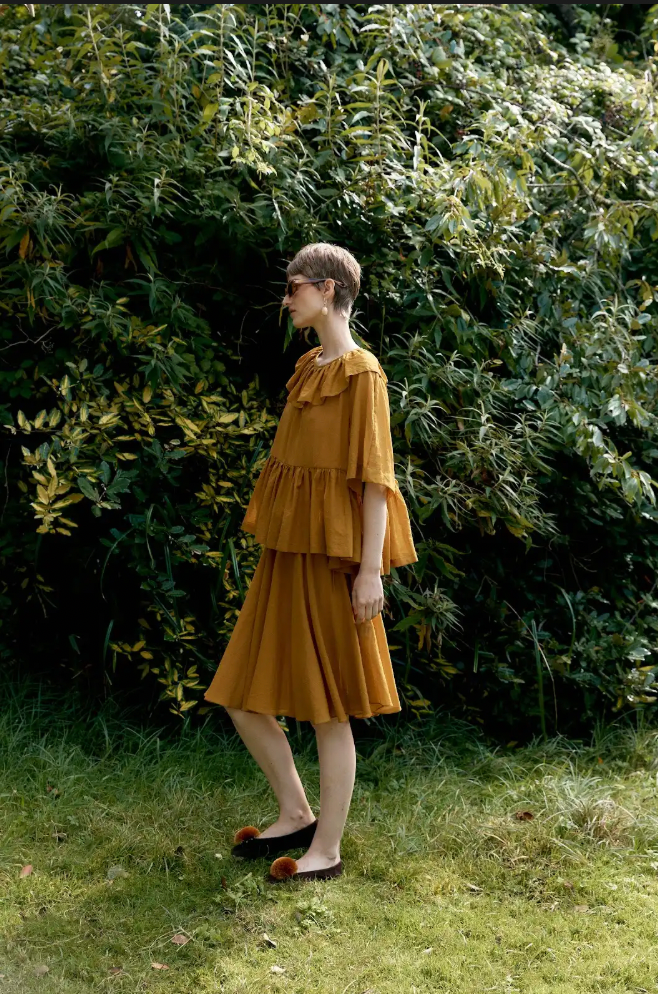 Delilah Frill Top, Mustard