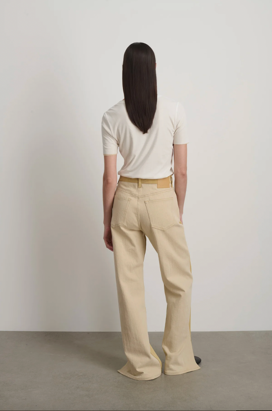 Charlot Split Hem Jean, Palomino Suede/Khaki