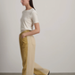 Charlot Split Hem Jean, Palomino Suede/Khaki