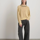 Lind Ringer Crewneck, Wheat/Black Linen