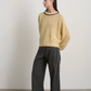 Lind Ringer Crewneck, Wheat/Black Linen