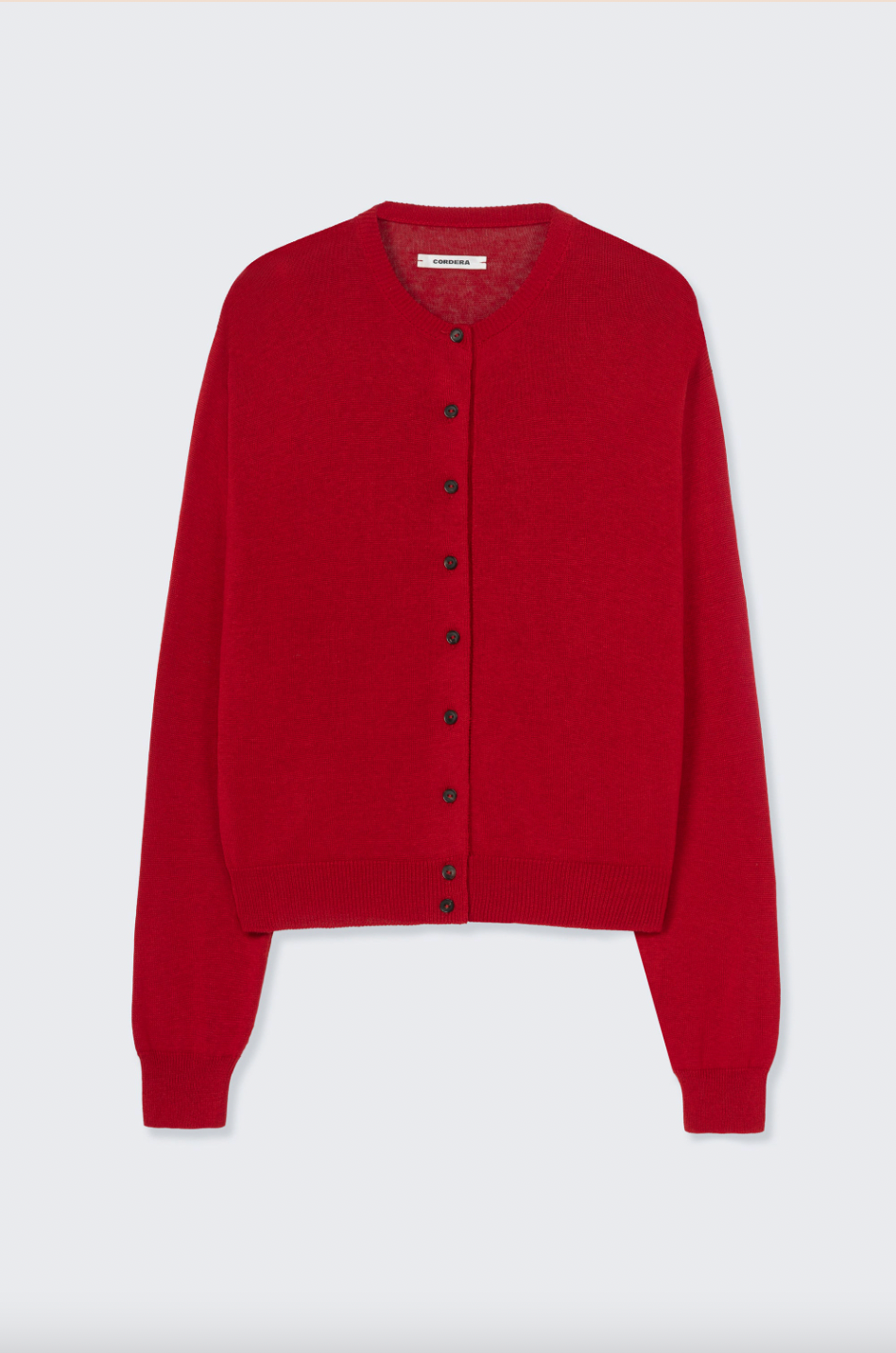 Cotton & Silk Cardigan, Red
