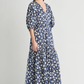 Otillie Maxi, Navy Floral Stamp