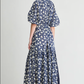 Otillie Maxi, Navy Floral Stamp