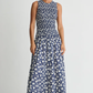 Siempre Tank Maxi, Navy Floral Stamp