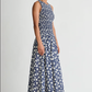 Siempre Tank Maxi, Navy Floral Stamp