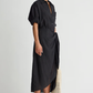 Alessandra Sarong Shirt Dress, Black
