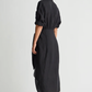 Alessandra Sarong Shirt Dress, Black