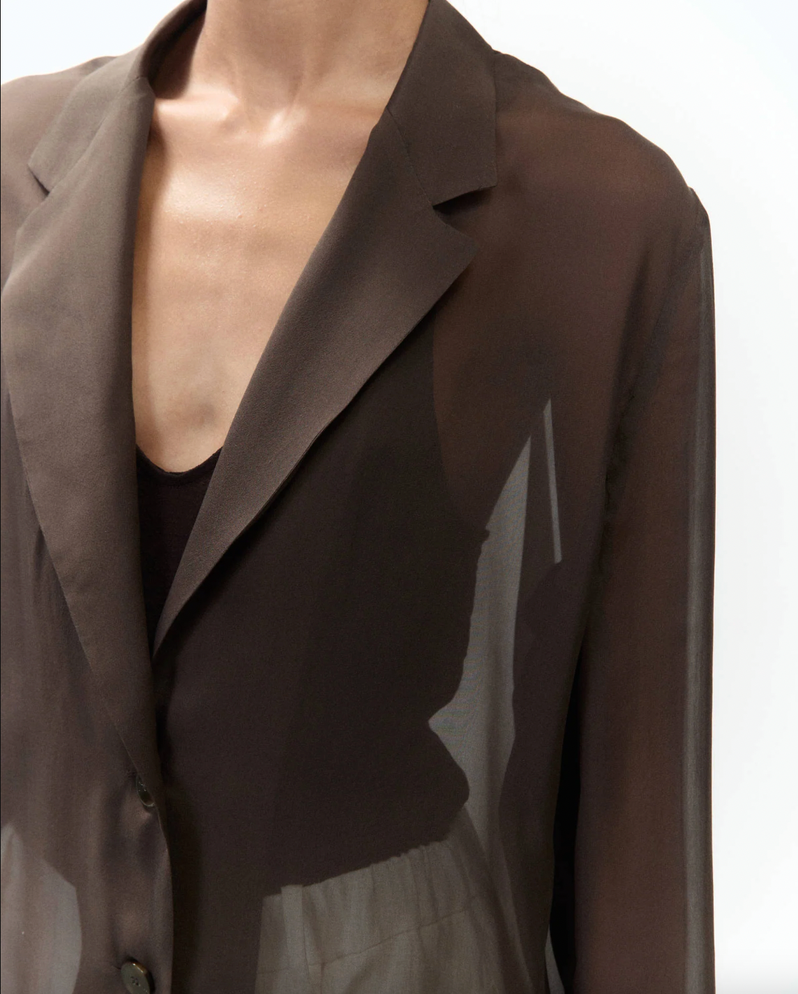 GIACCA CHIFFON CHOCO