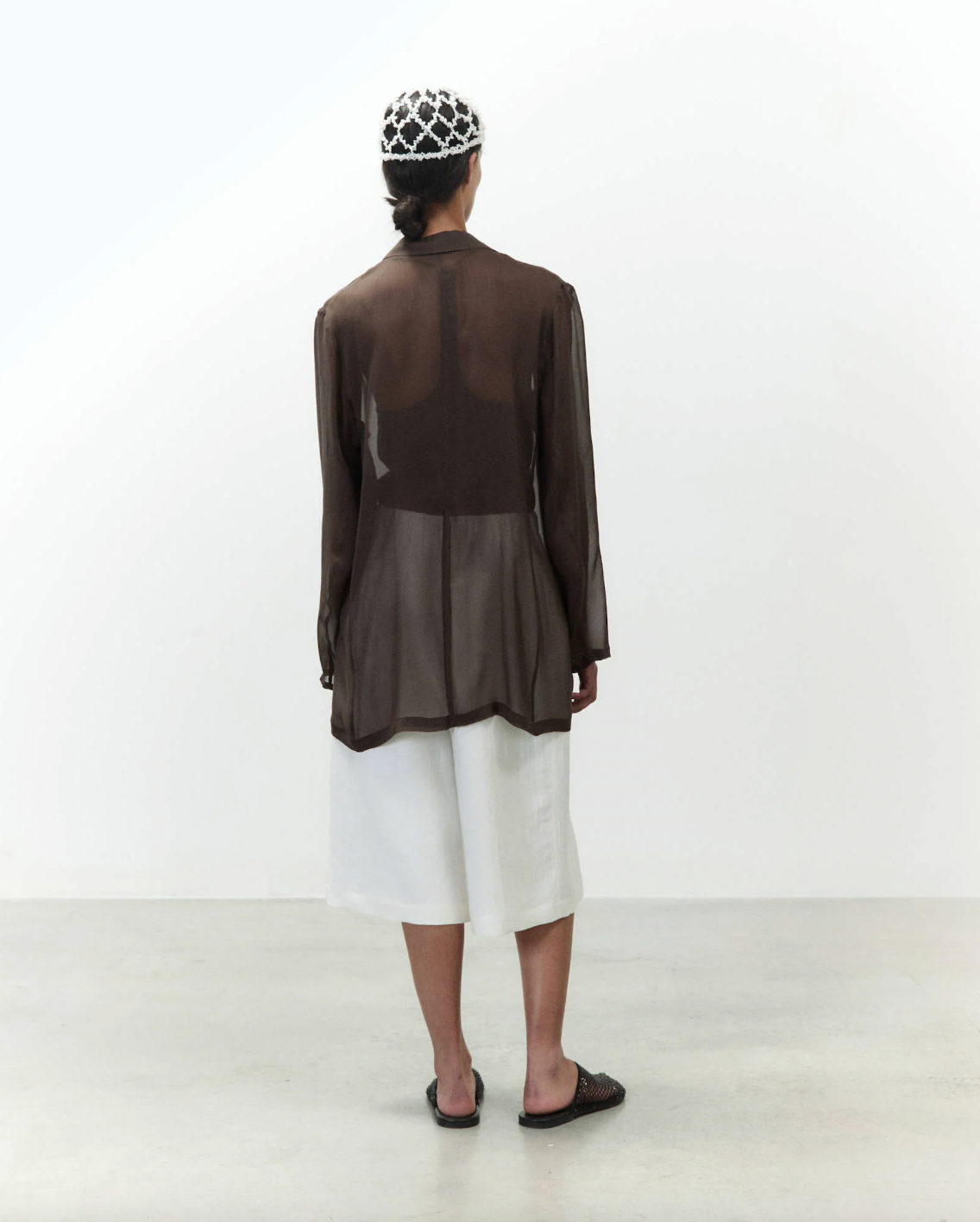 GIACCA CHIFFON CHOCO