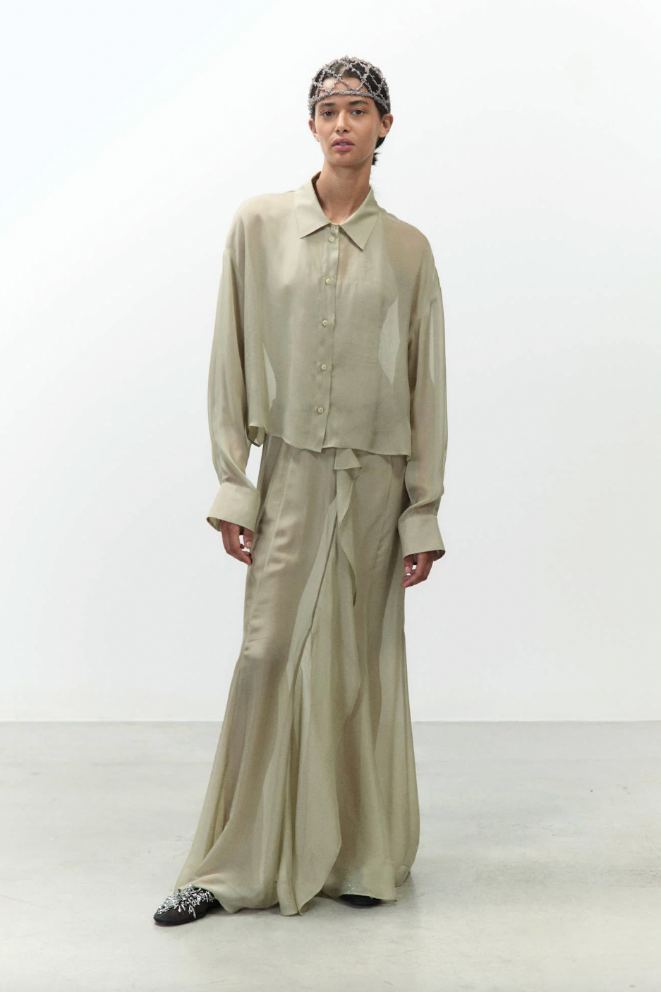 CAMICIA CHIFFON CROPPED