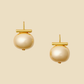Buttery-Gold on Gold, Medium Pebble Pearl Earrings