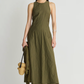 Sculpted Uma Sleeveless Maxi, Dark Olive