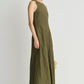 Sculpted Uma Sleeveless Maxi, Dark Olive