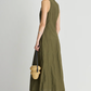 Sculpted Uma Sleeveless Maxi, Dark Olive