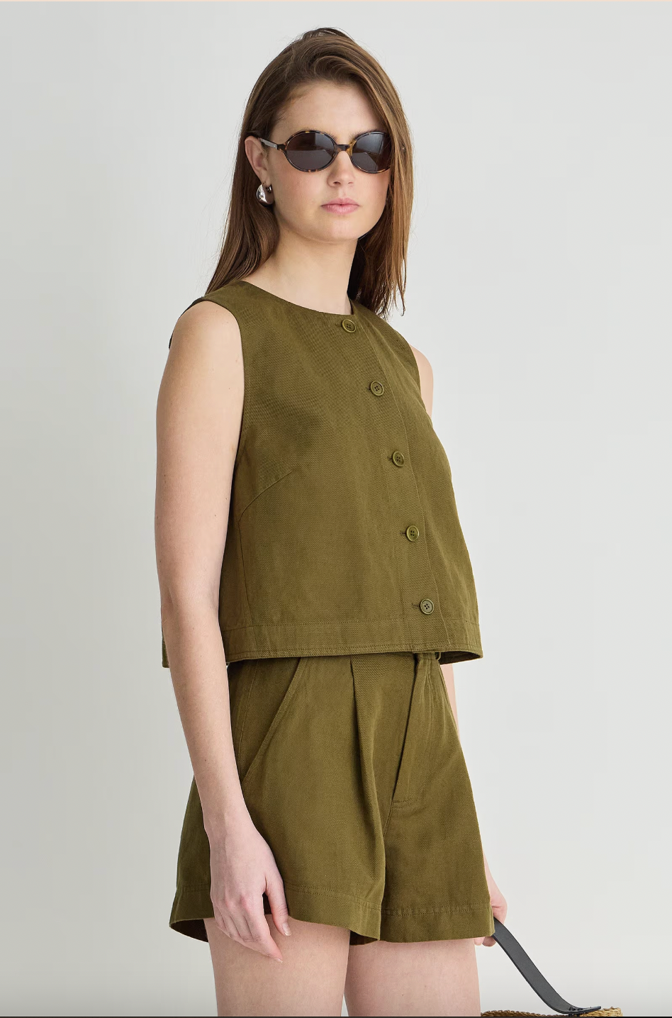 Godet Tank, Dark Olive
