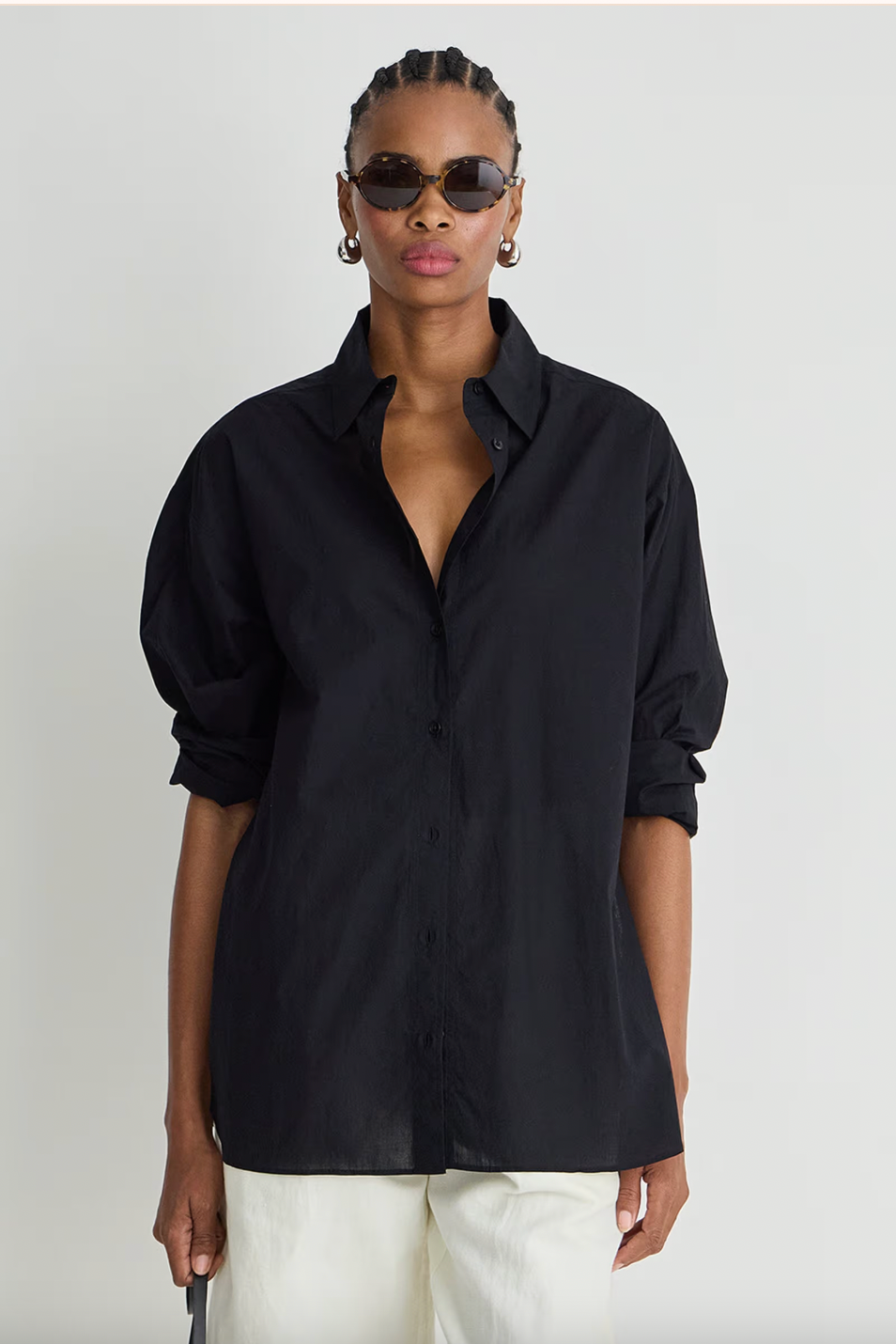 Isolde Button Down, Black Black