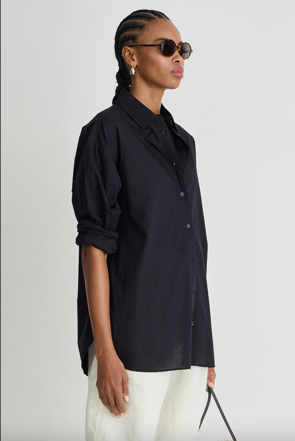 Isolde Button Down, Black Black
