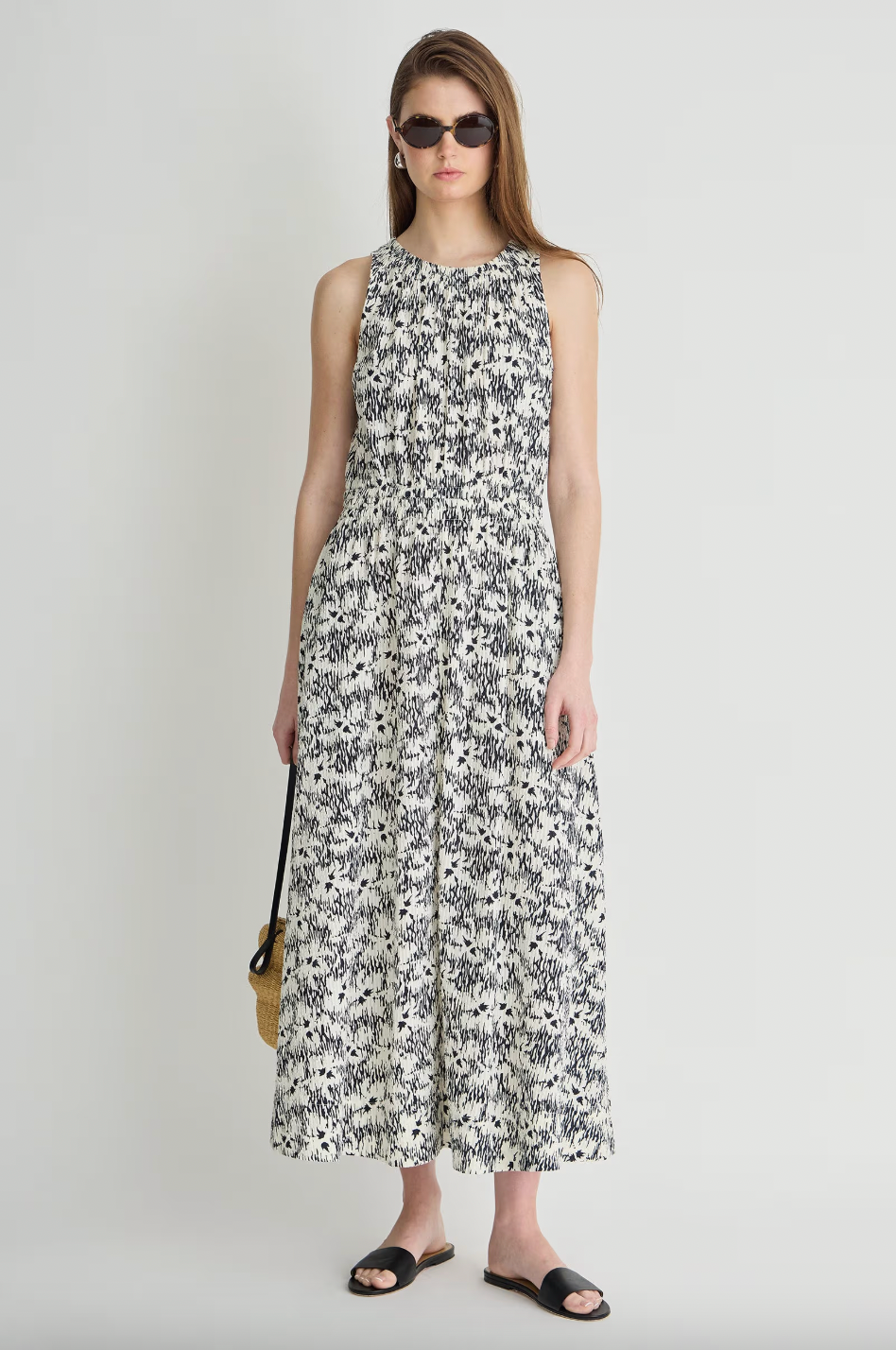 Textured Bali Tank Dress, Tropical Midnight