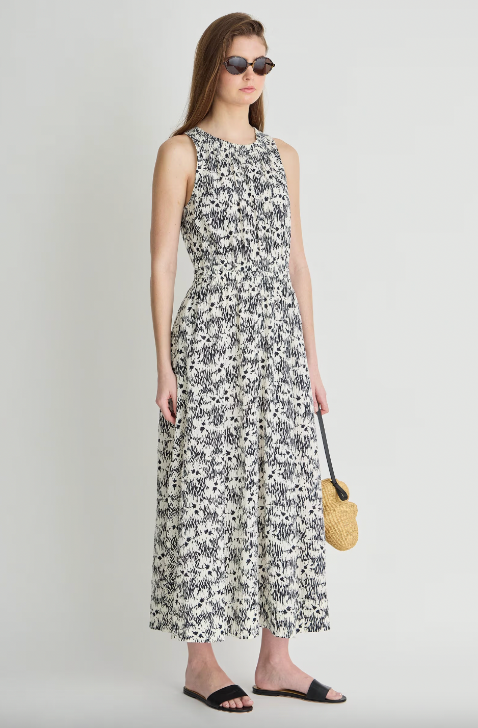 Textured Bali Tank Dress, Tropical Midnight