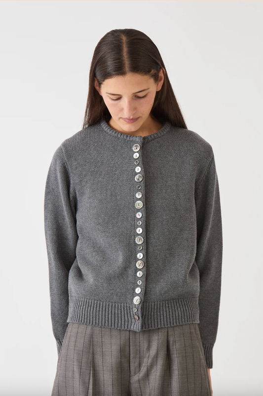 Soleil Cotton Cardigan, Charcoal