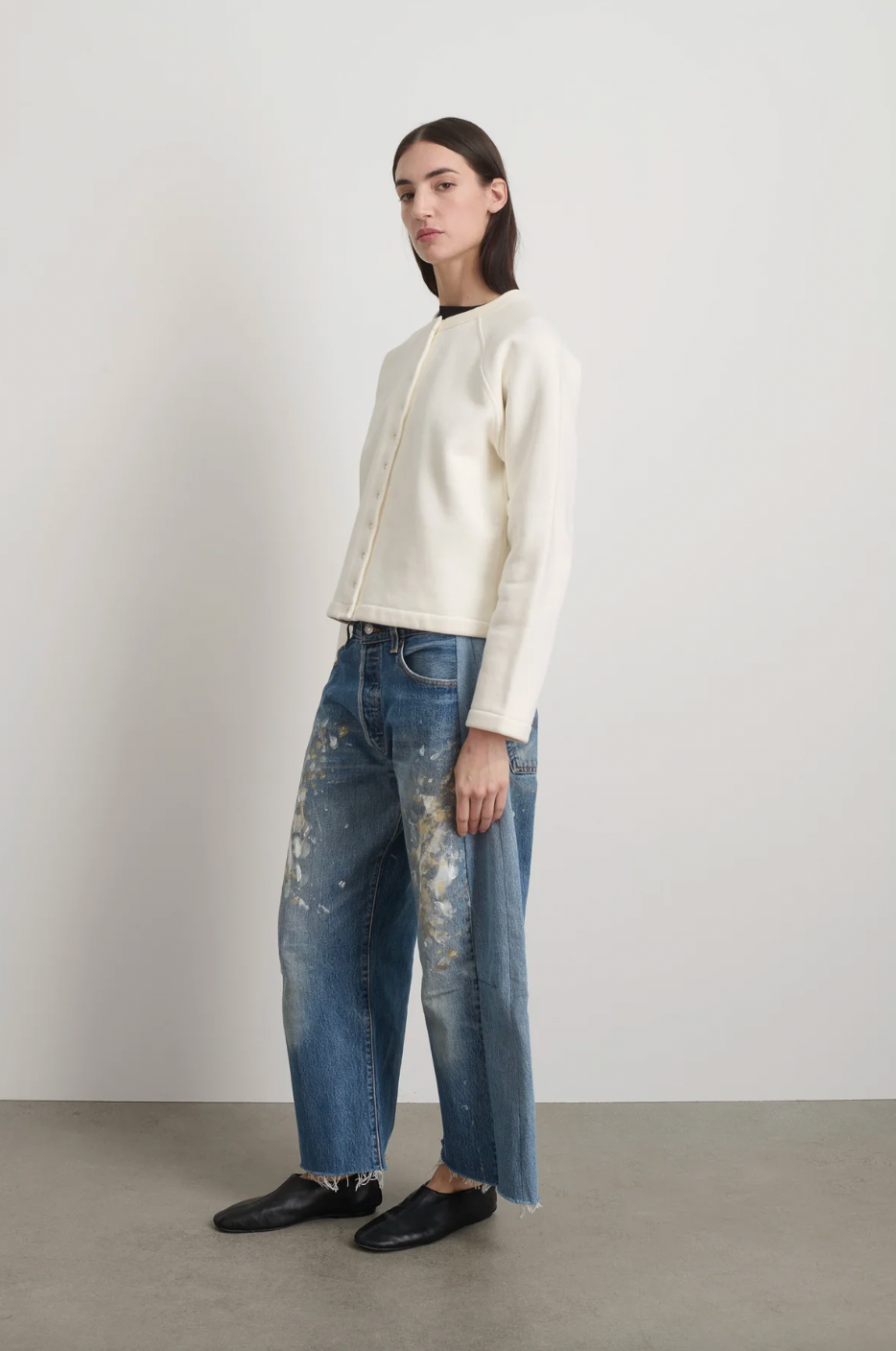 Snap Cardigan, Oyster Overdye