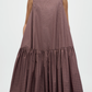 Checked Balloon Dress, Brown/Navy