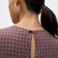 Checked Balloon Dress, Brown/Navy