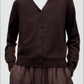 Merino Wool Button Cardigan, Brown