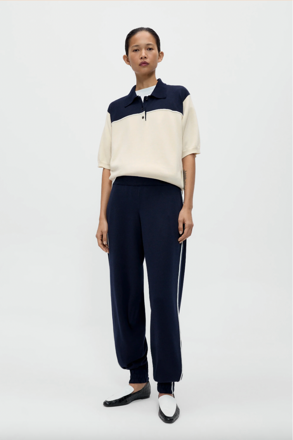 Organic Cotton Sporty Pants, Navy