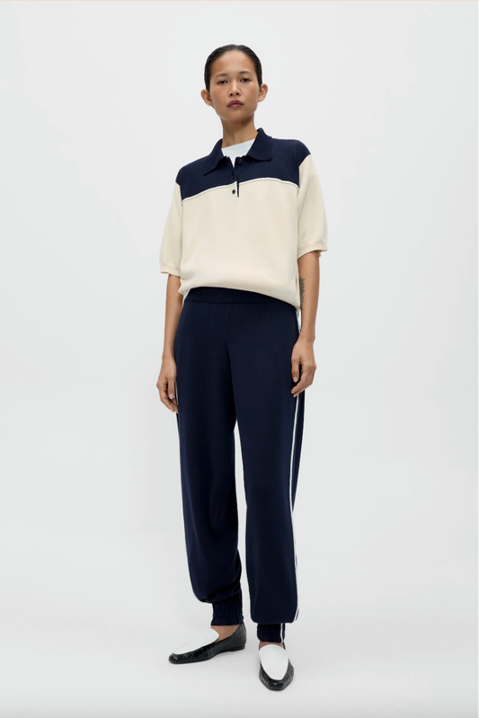 Organic Cotton Sporty Pants, Navy