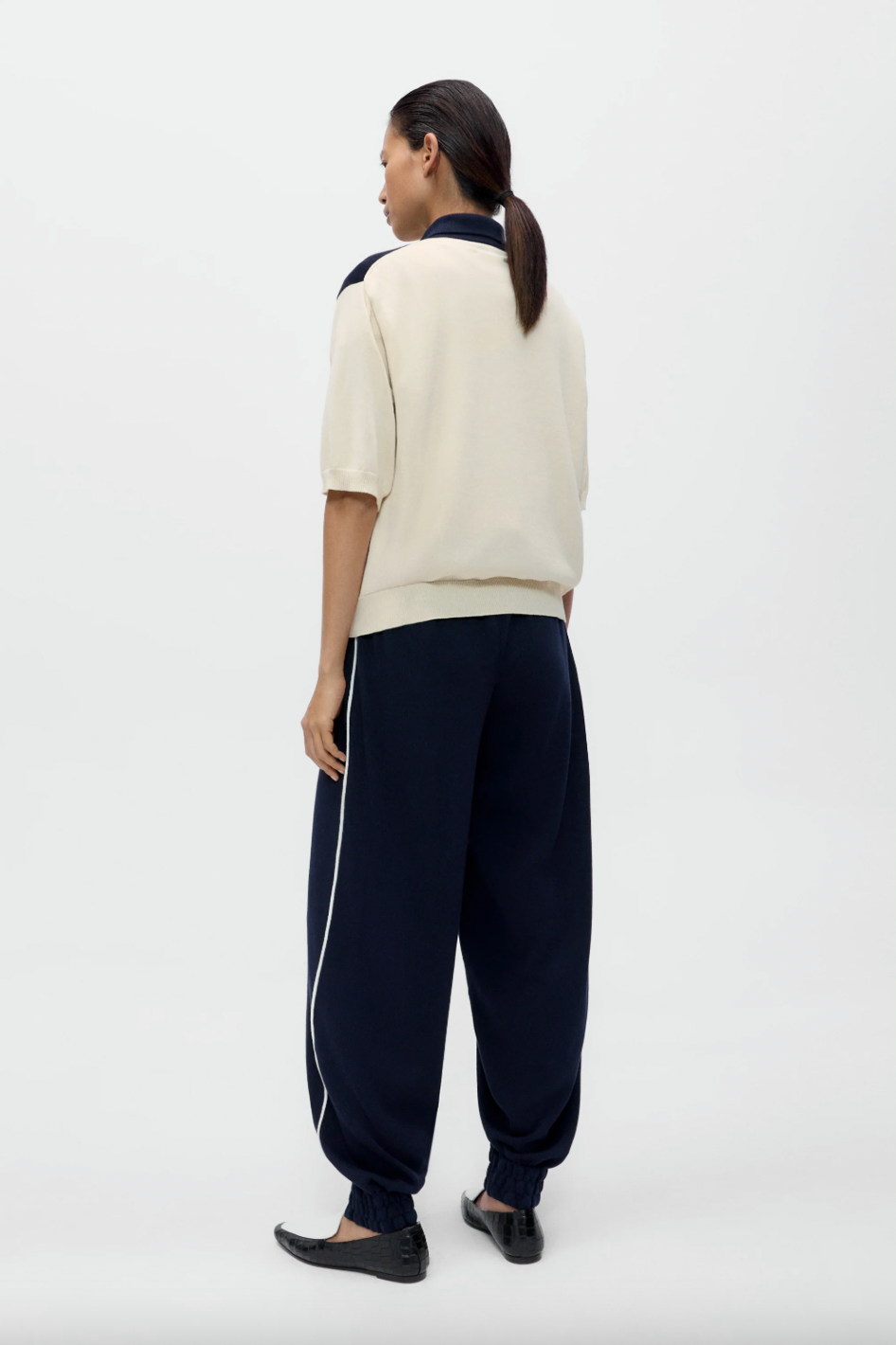 Organic Cotton Sporty Pants, Navy