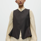 Tailored Peplum Vest, Dark Brown