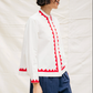 Nikki Chasin Alpha Buttondown Zig Zag Applique - Ivory/Poppy