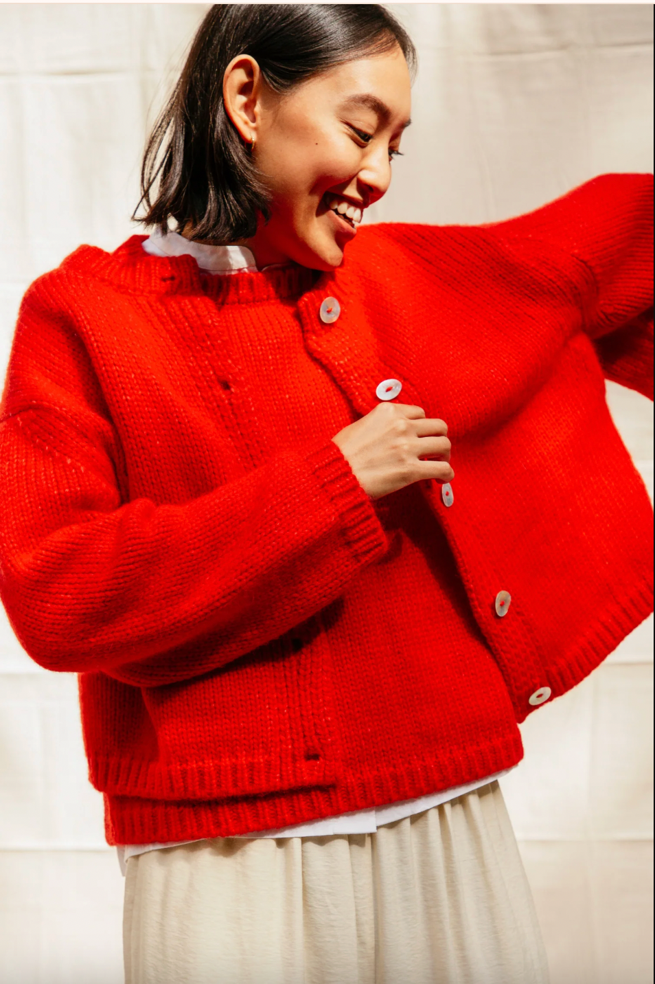 Nikki Chasin Sheba Cardigan Sweater - Habanero
