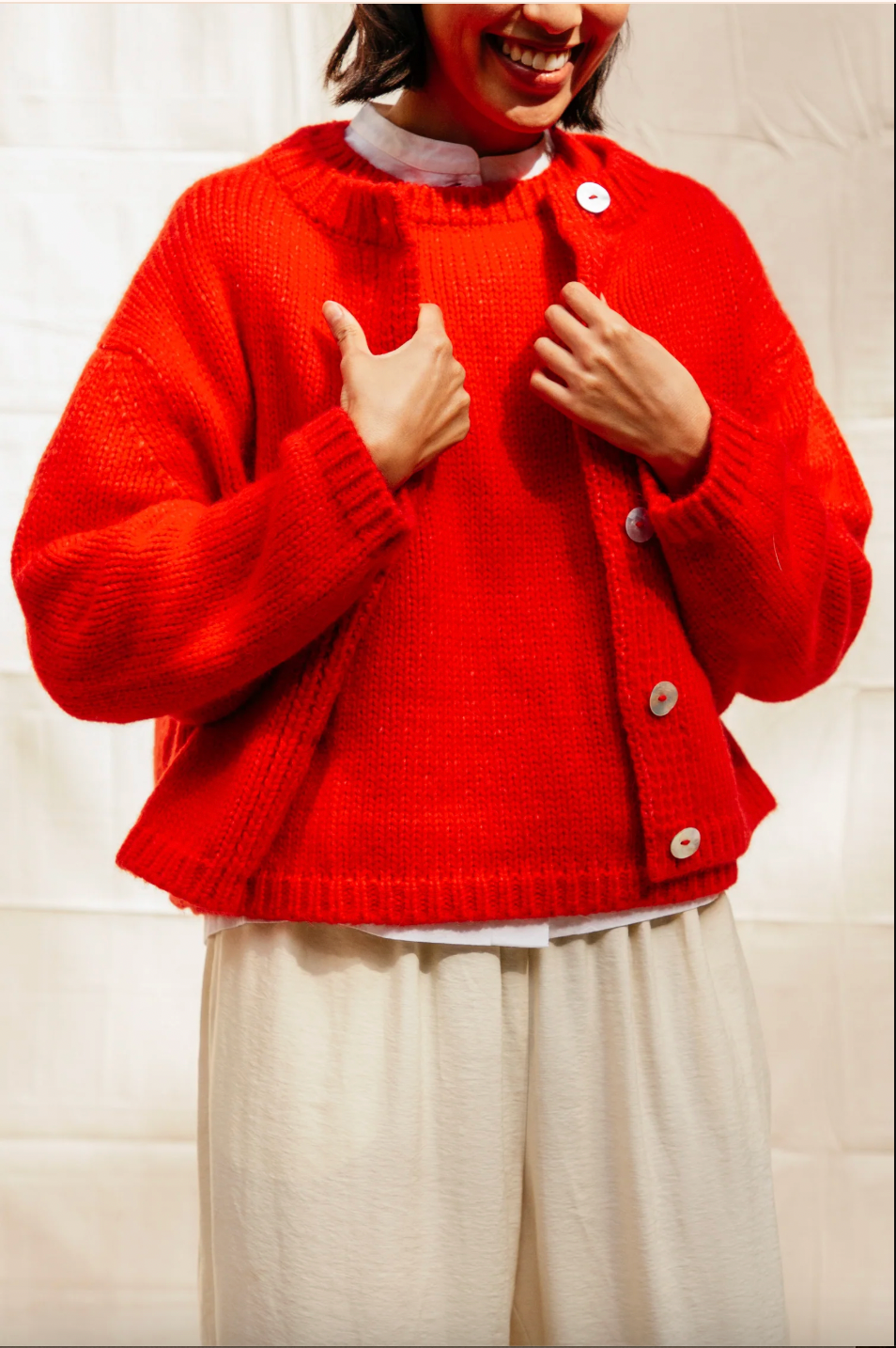 Nikki Chasin Sheba Cardigan Sweater - Habanero