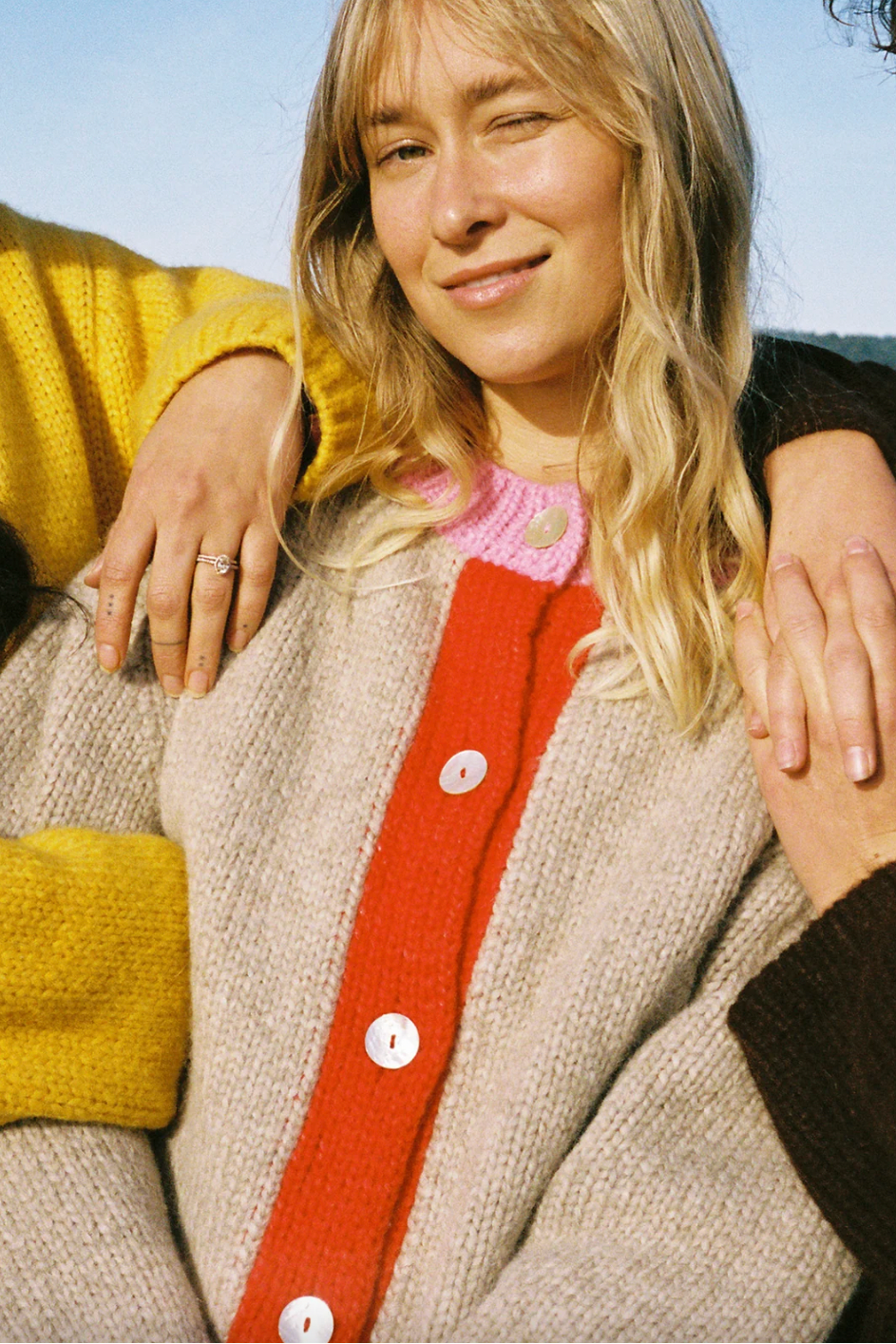 Nikki Chasin Sheba Cardigan Sweater - Oatmeal Colorblock