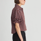 Cropped Isolde Button Down, Spice Stripe